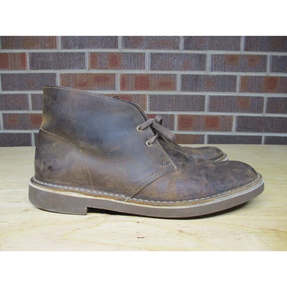 Clarks Bushacre 2 Men Chukka Boot 9 M Beeswax Brown Casual Nubuck Leather Shoes - Picture 1 of 16